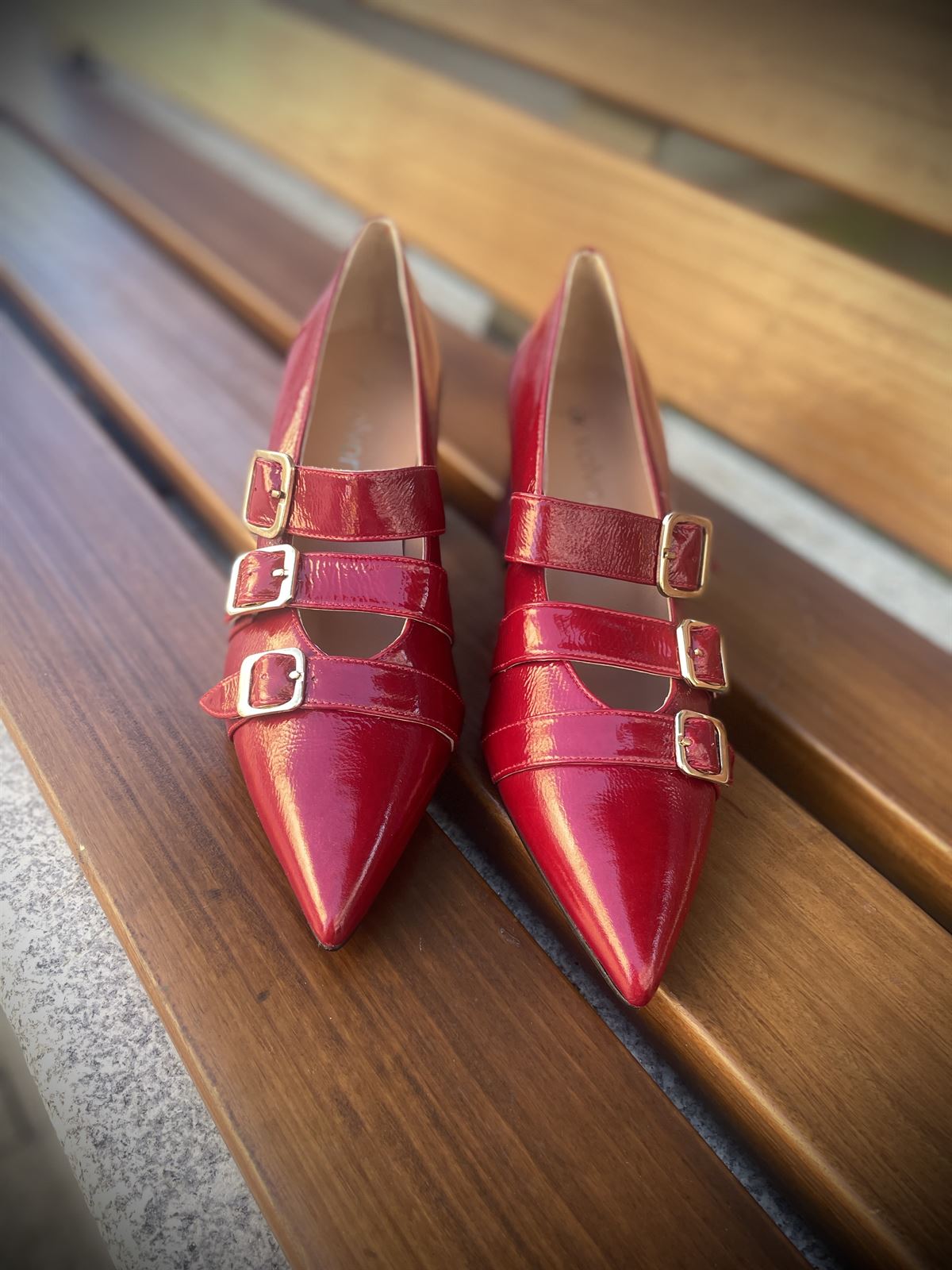 Zapato Angari 51114-59 TAIPEI Berry -59 charol rojo - Imagen 5