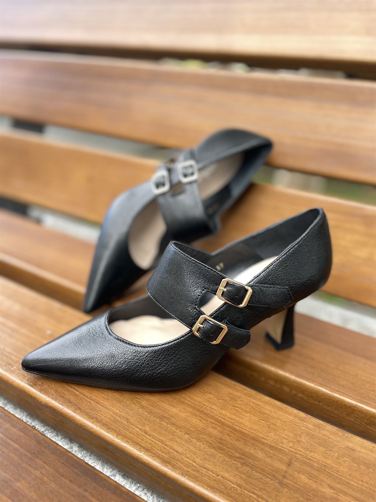 ZAPATO Angari de tacón 54051-07 MANILA hebillas negro - Imagen 1