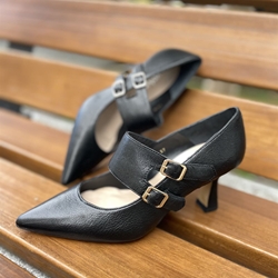 ZAPATO Angari de tacón 54051-07 MANILA hebillas negro - Imagen 1