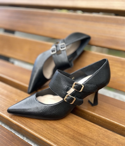 ZAPATO Angari de tacón 54051-07 MANILA hebillas negro - Imagen 1