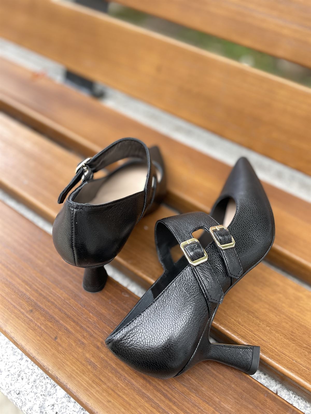 ZAPATO Angari de tacón 54051-07 MANILA hebillas negro - Imagen 3
