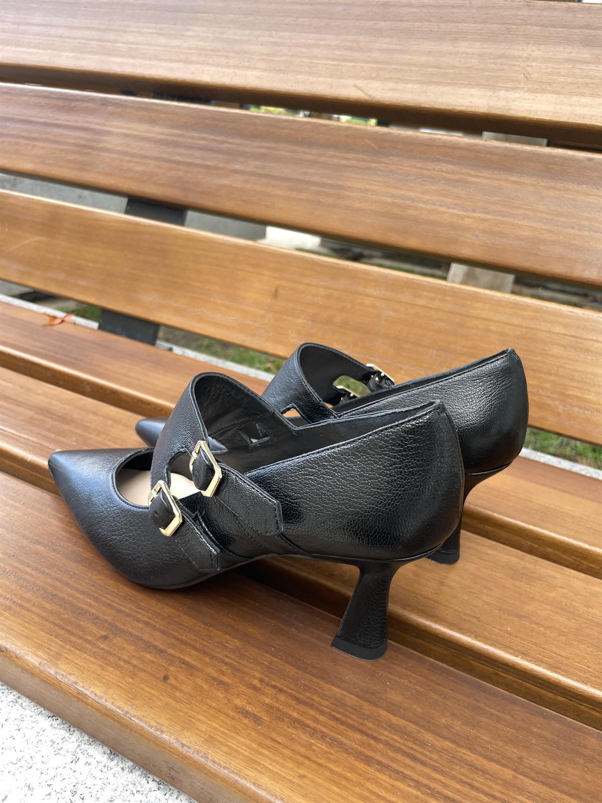 ZAPATO Angari de tacón 54051-07 MANILA hebillas negro - Imagen 5