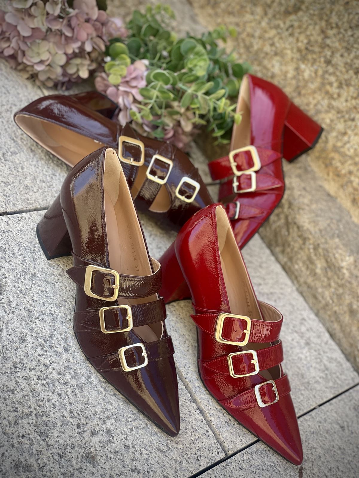 Zapato Angari  Juliet Brandy y -59 charol chocolate - Imagen 5