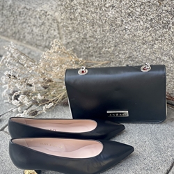 zapato Angari tacón medio/bajo NEGRO - Imagen 1