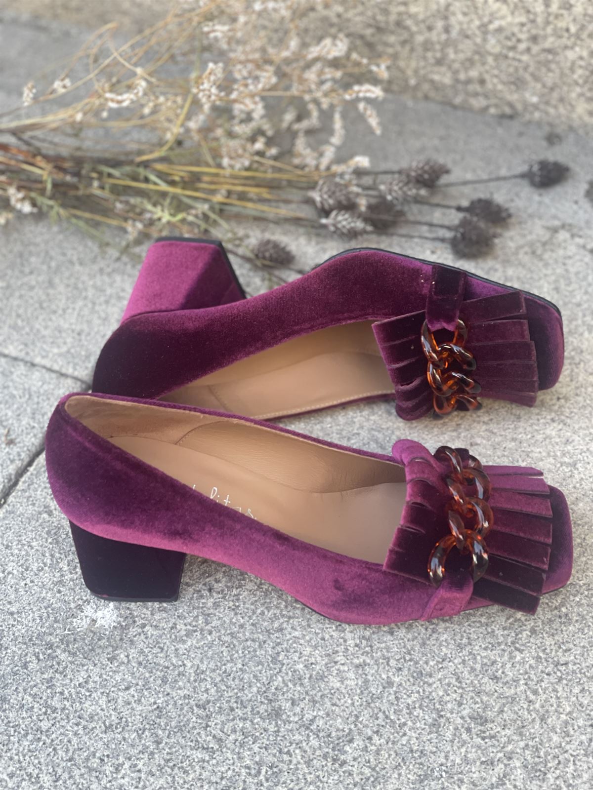 Zapato Candelitas terciopelo morado - Imagen 4