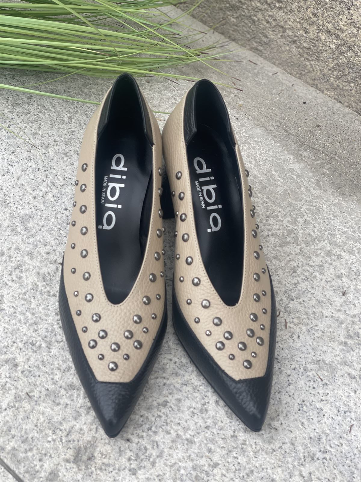 Zapato Dibia by Ezzio 55577  tachas Taupe y  Negro - Imagen 3