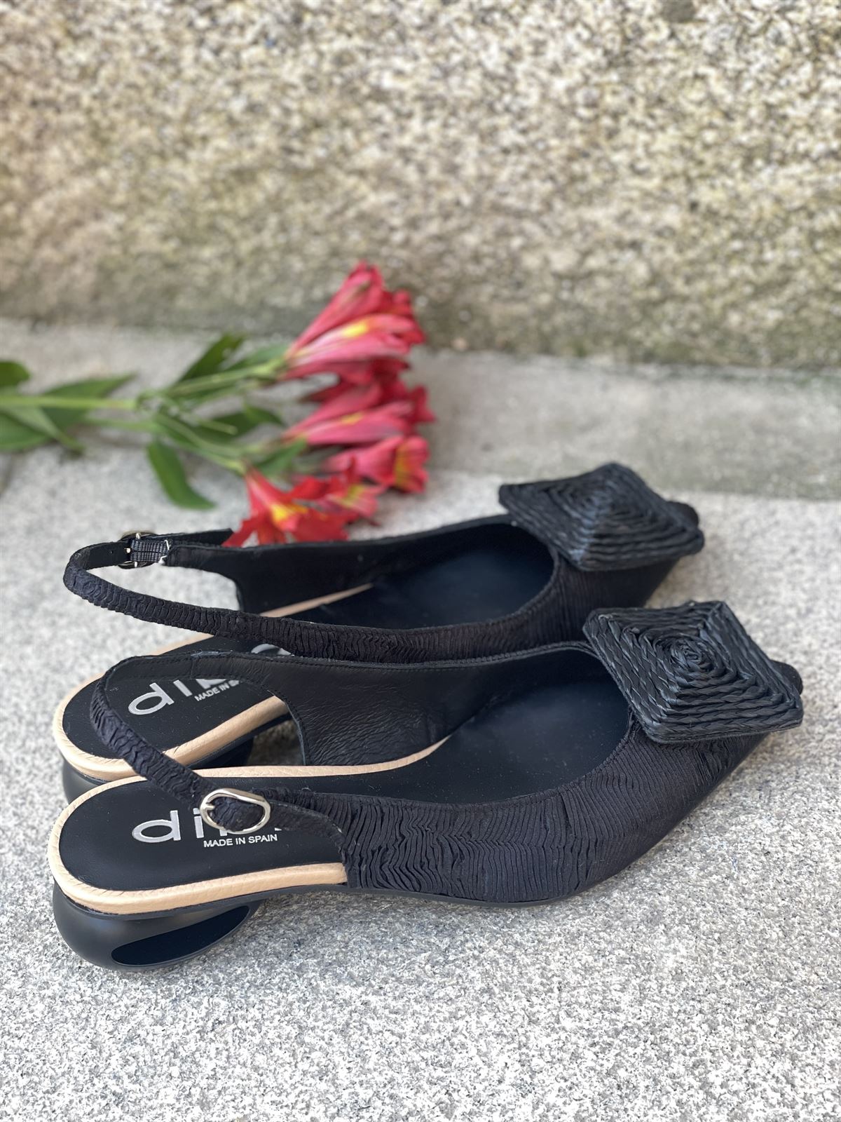 Zapato Dibia by Ezzio pieza tejido y piel negro - Imagen 1