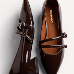 Zapato Gioseppo LUCAN Charol 2 hebillas Moka - Imagen 1