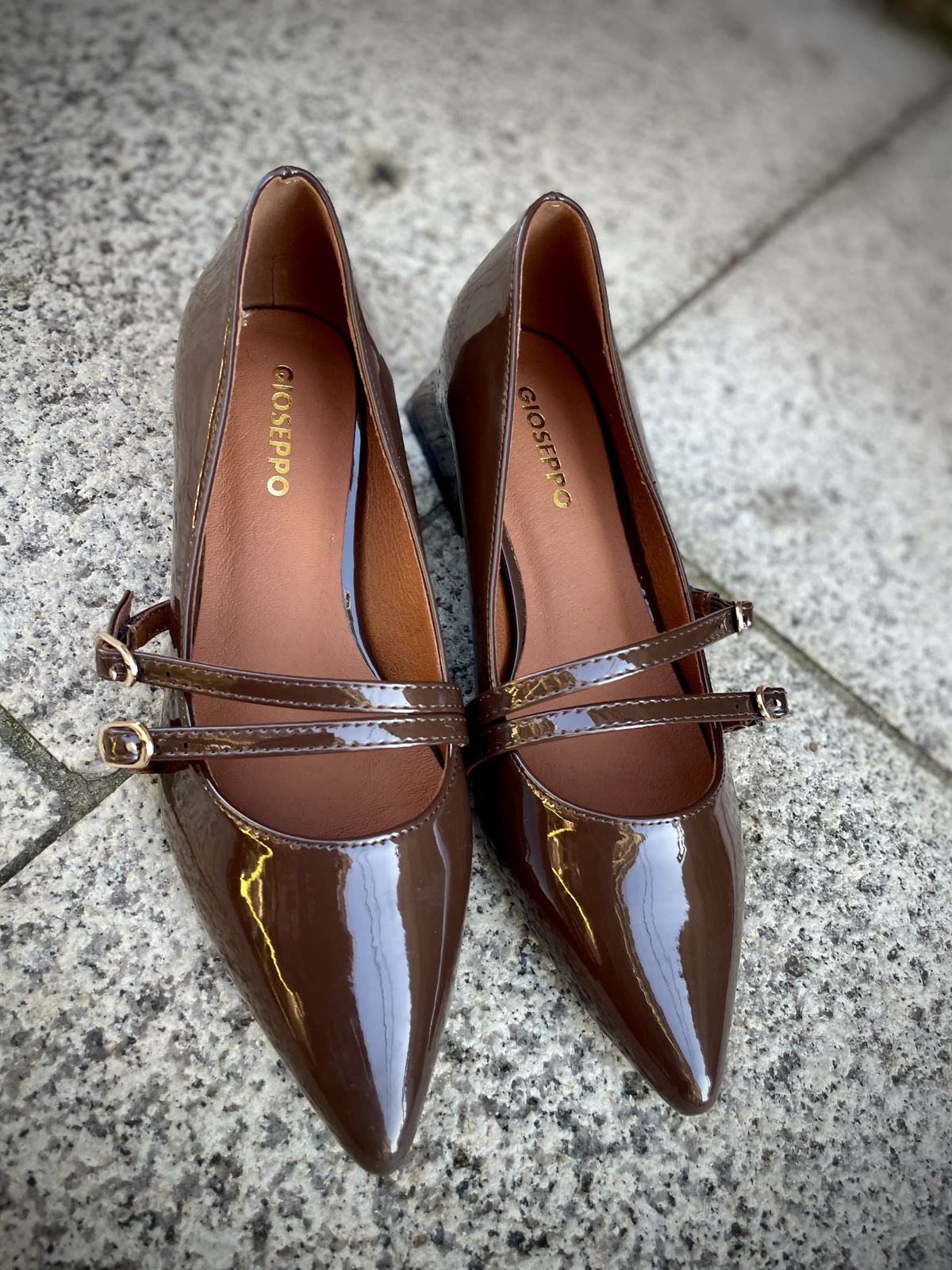 Zapato Gioseppo LUCAN Charol 2 hebillas Moka - Imagen 7