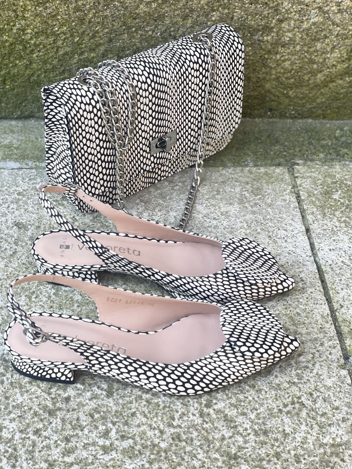 Zapato Manueletina Angari 52173-58R perdiz blanco negro - Imagen 4