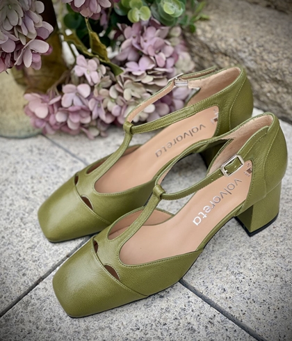 Zapato Mary Jane  Angari Cristal Kaki -59 OLIVA - Imagen 1