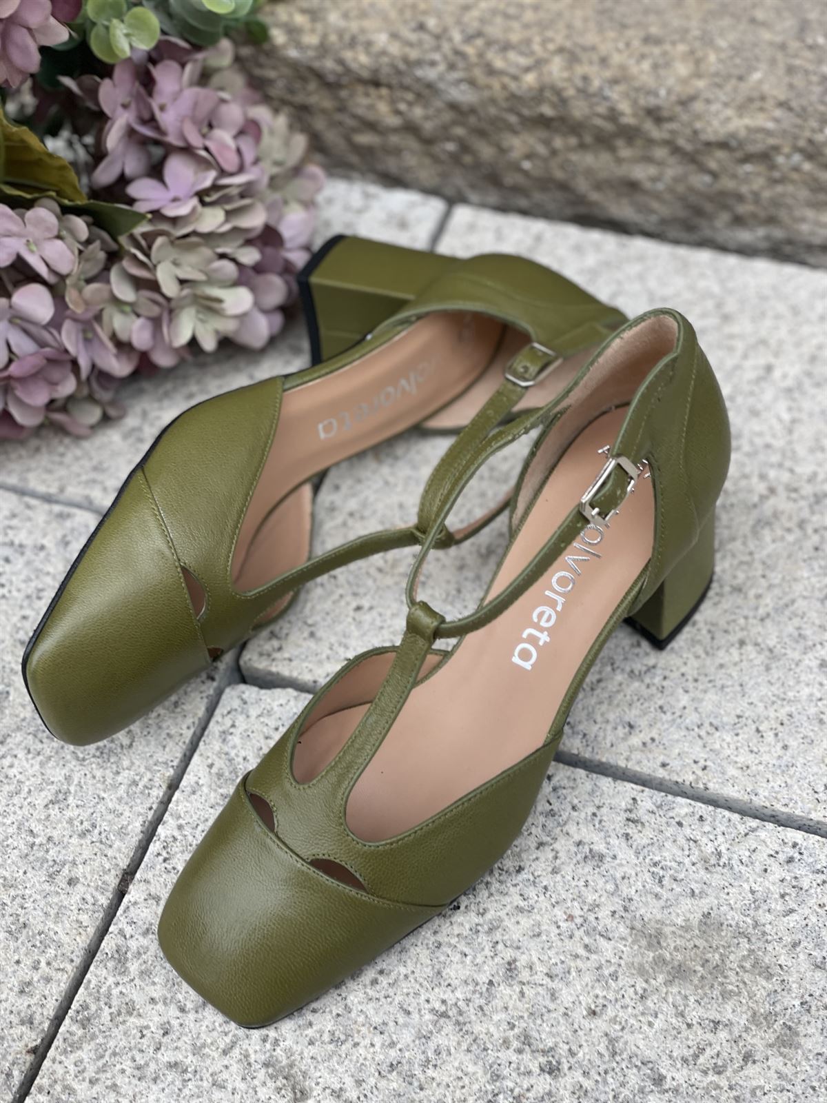 Zapato Mary Jane  Angari Cristal Kaki -59 OLIVA - Imagen 2