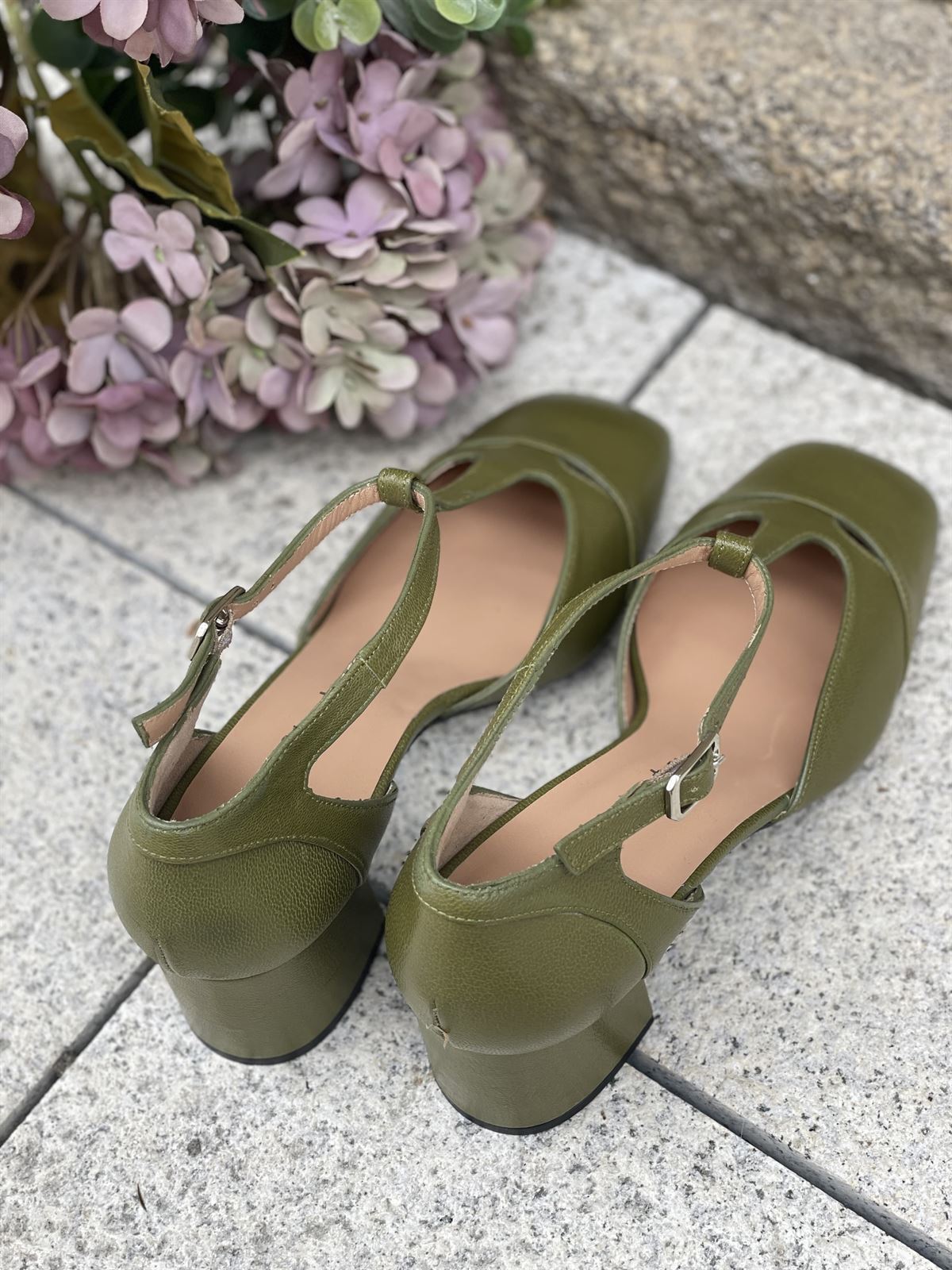 Zapato Mary Jane  Angari Cristal Kaki -59 OLIVA - Imagen 4