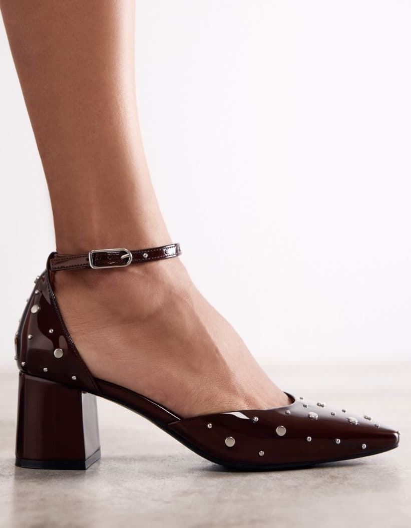 Zapato Mary Jane  Gioseppo KINBRAE tachas chocolate - Imagen 2