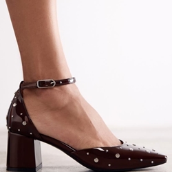 Zapato Mary Jane  Gioseppo KINBRAE tachas chocolate - Imagen 2