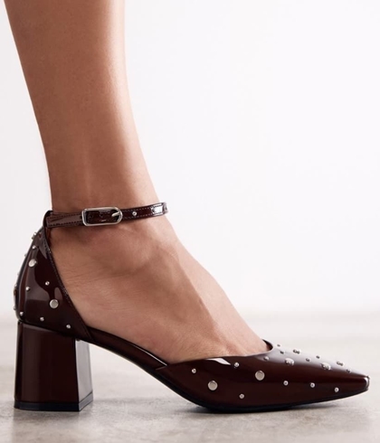 Zapato Mary Jane  Gioseppo KINBRAE tachas chocolate - Imagen 2