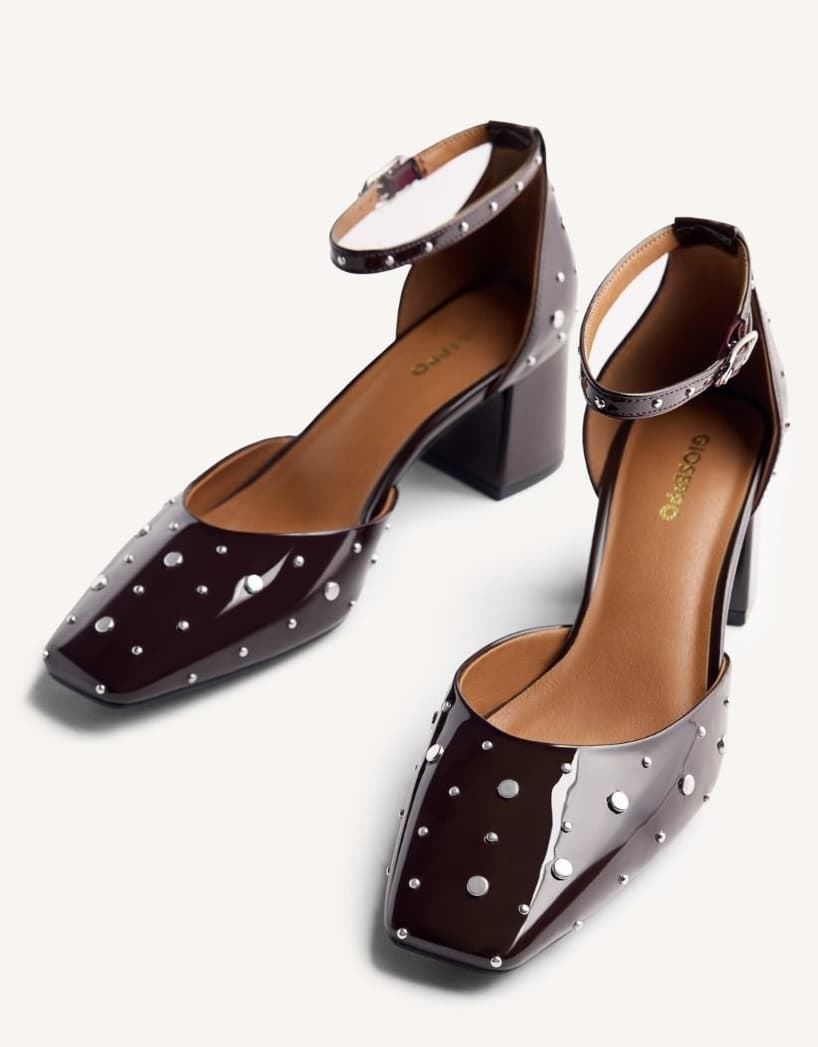 Zapato Mary Jane  Gioseppo KINBRAE tachas chocolate - Imagen 3