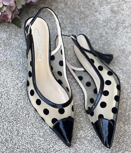 Zapato tacón Dibia by Ezzio destalonado rejilla negro - Imagen 2