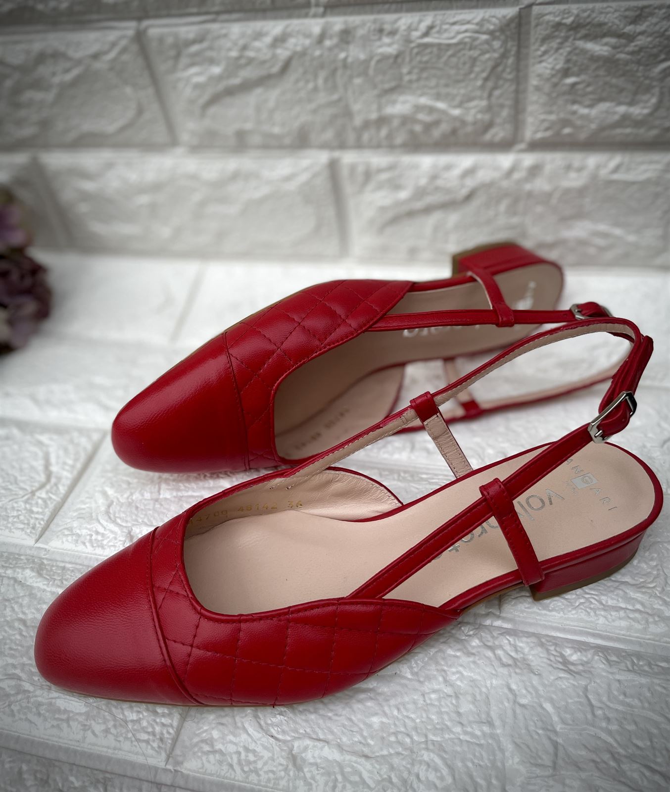 Zapatos Angari bailarinas puntera roja - Imagen 4