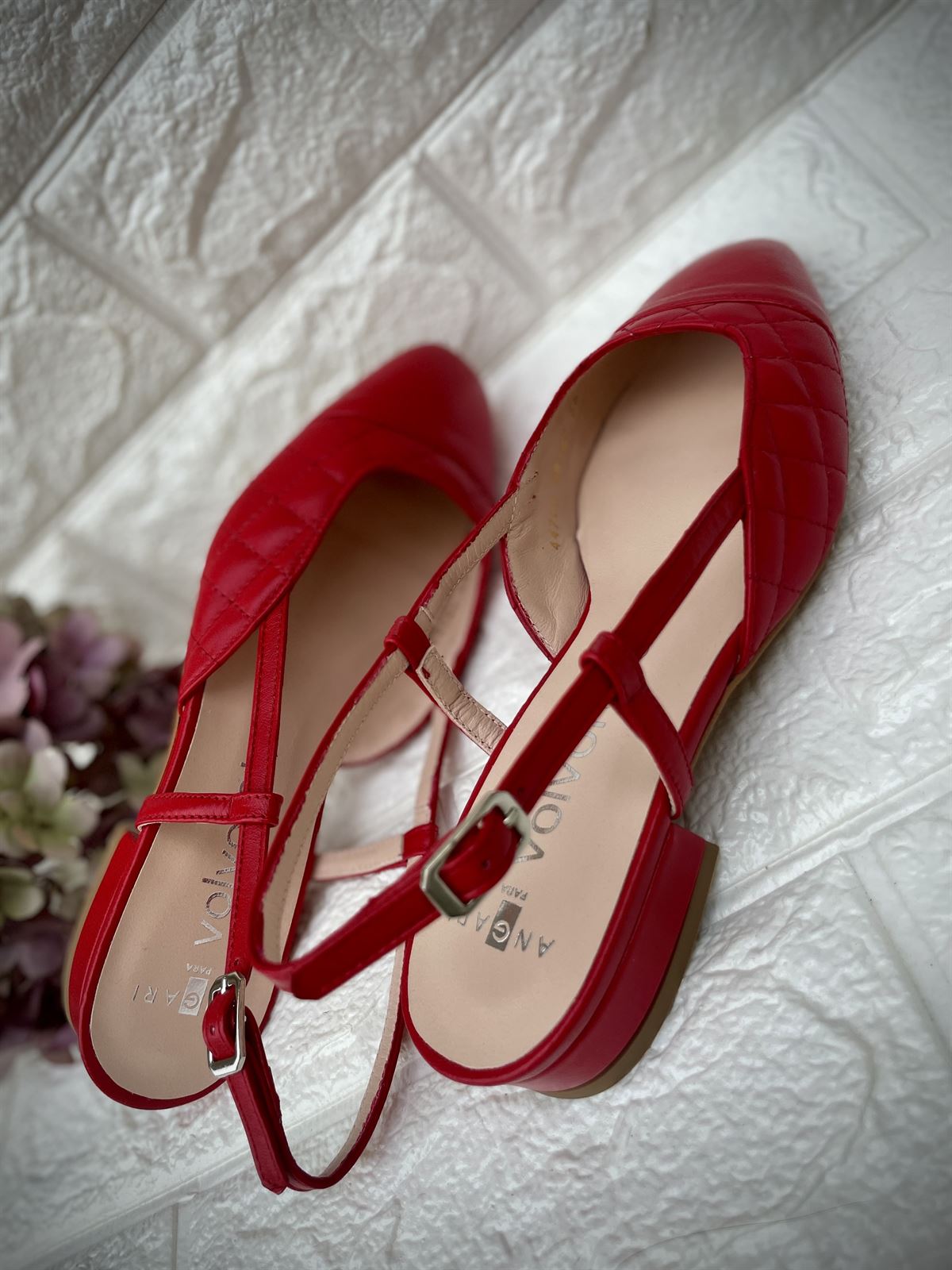 Zapatos Angari bailarinas puntera roja - Imagen 7