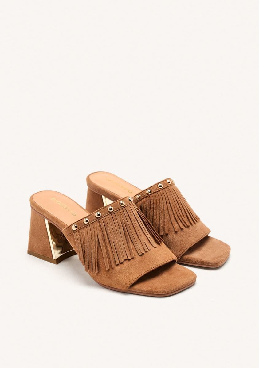 Zueco Gioseppo sandalia tipo mule DIXFIELD ante camel - Imagen 1