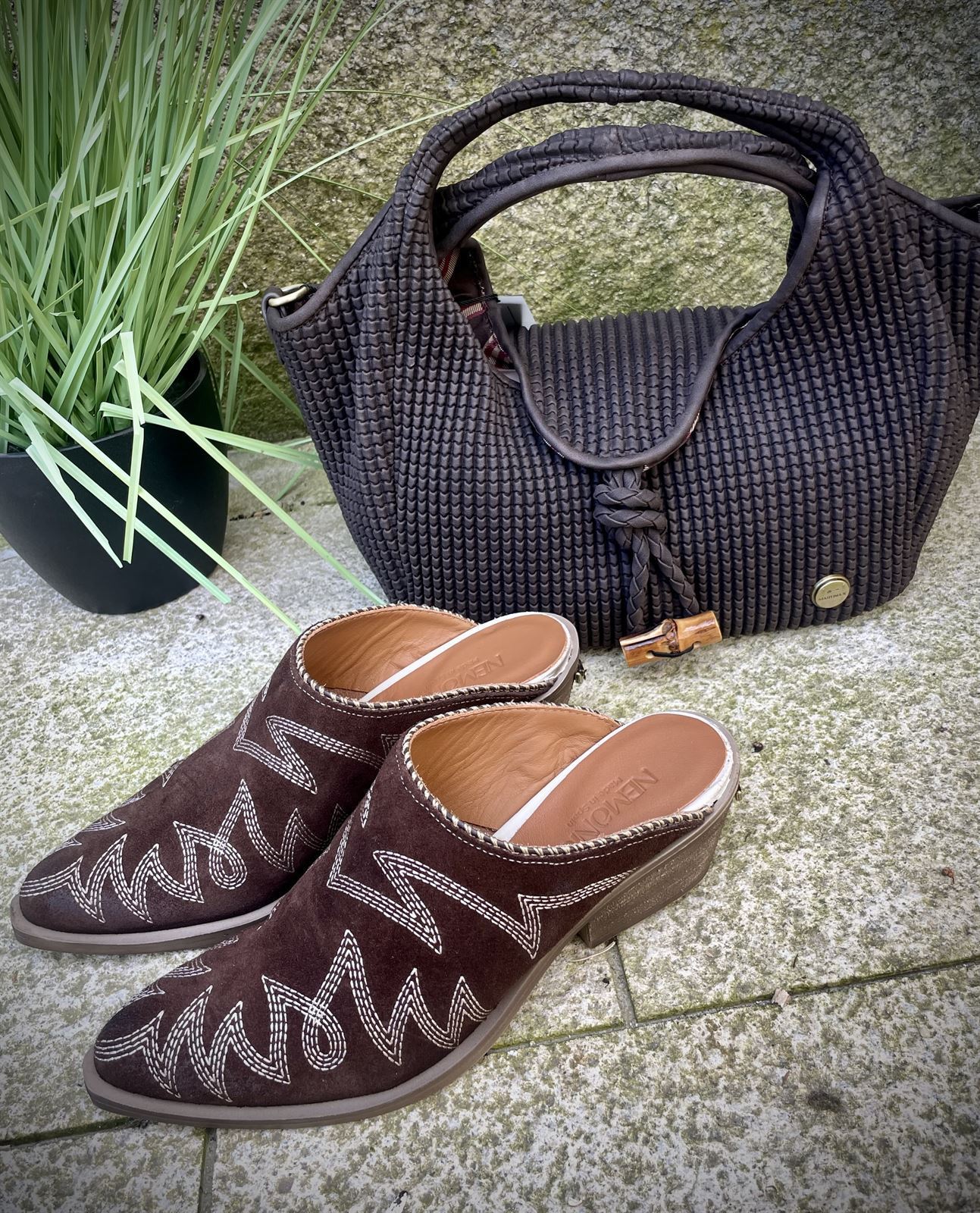 Zueco Nemonic  2412 Western piso tejano chocolate - Imagen 1