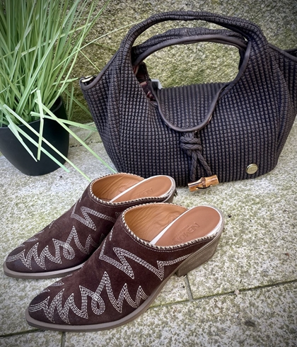 Zueco Nemonic  2412 Western piso tejano chocolate - Imagen 1