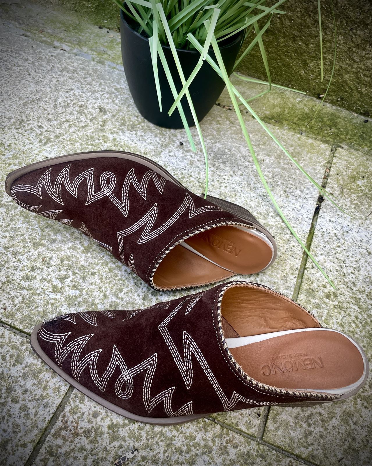 Zueco Nemonic  2412 Western piso tejano chocolate - Imagen 3