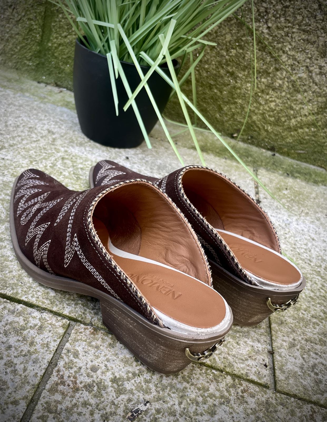 Zueco Nemonic  2412 Western piso tejano chocolate - Imagen 4